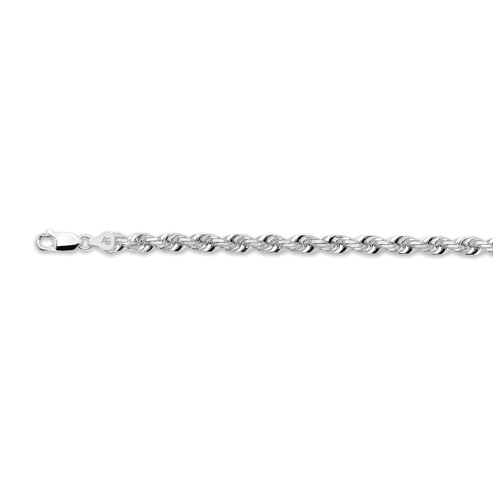 10K 6MM WHITE GOLD SOLID DC ROPE 16" CHAIN NECKLACE