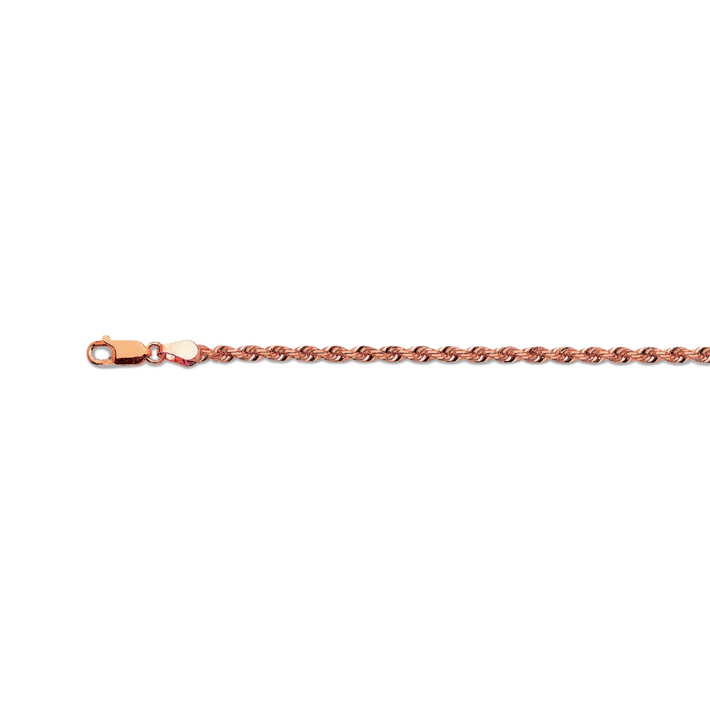 10K 3.5MM ROSE GOLD SOLID DC ROPE BRACELET