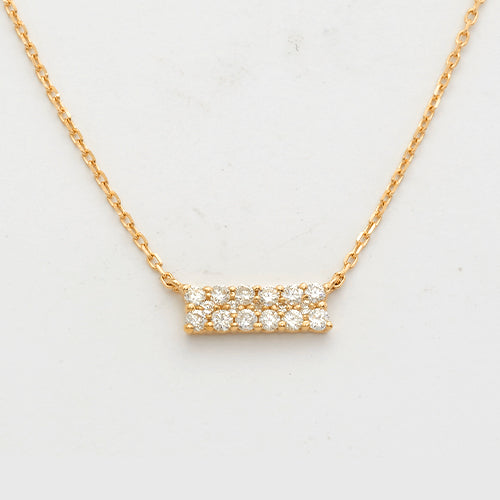 14KY 0.30CTW DIAMOND 2-ROW BAR NECKLACE