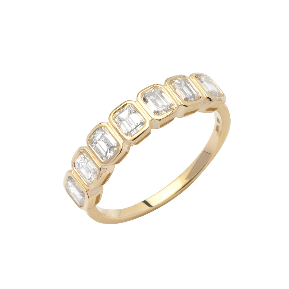 14KY 1.10CTW DIAMOND EMERALD CUT LADIES RING