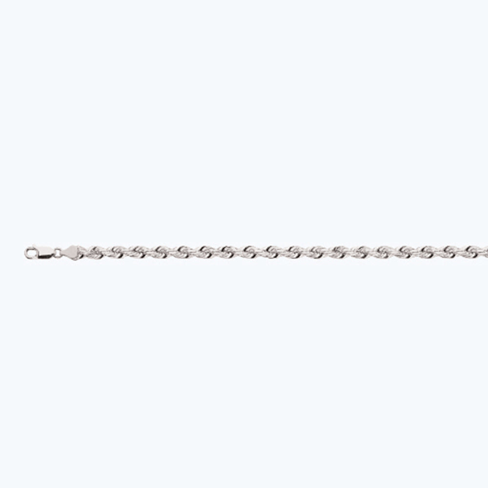 10K 6MM WHITE GOLD SOLID DC ROPE 16" CHAIN NECKLACE (AVAILABLE IN LENGTHS 7" - 30")