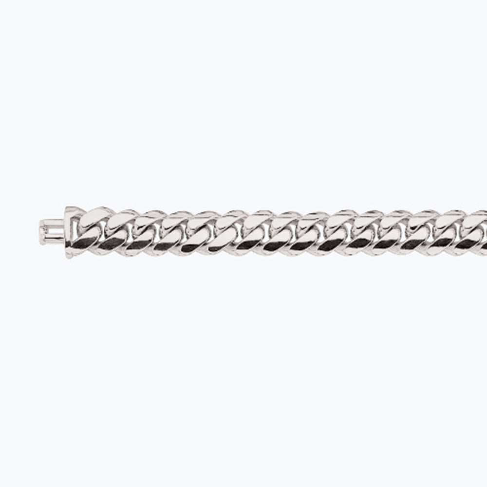 10K 13MM WHITE GOLD SOLID MIAMI CUBAN 16" CHAIN NECKLACE (AVAILABLE IN LENGTHS 7" - 30")