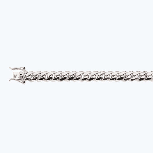 10K 10MM WHITE GOLD SOLID MIAMI CUBAN 16" CHAIN NECKLACE (AVAILABLE IN LENGTHS 7" - 30")