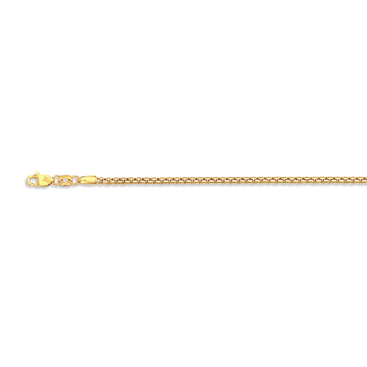 10K 2MM YELLOW GOLD VENETIAN BOX 16" CHAIN NECKLACE