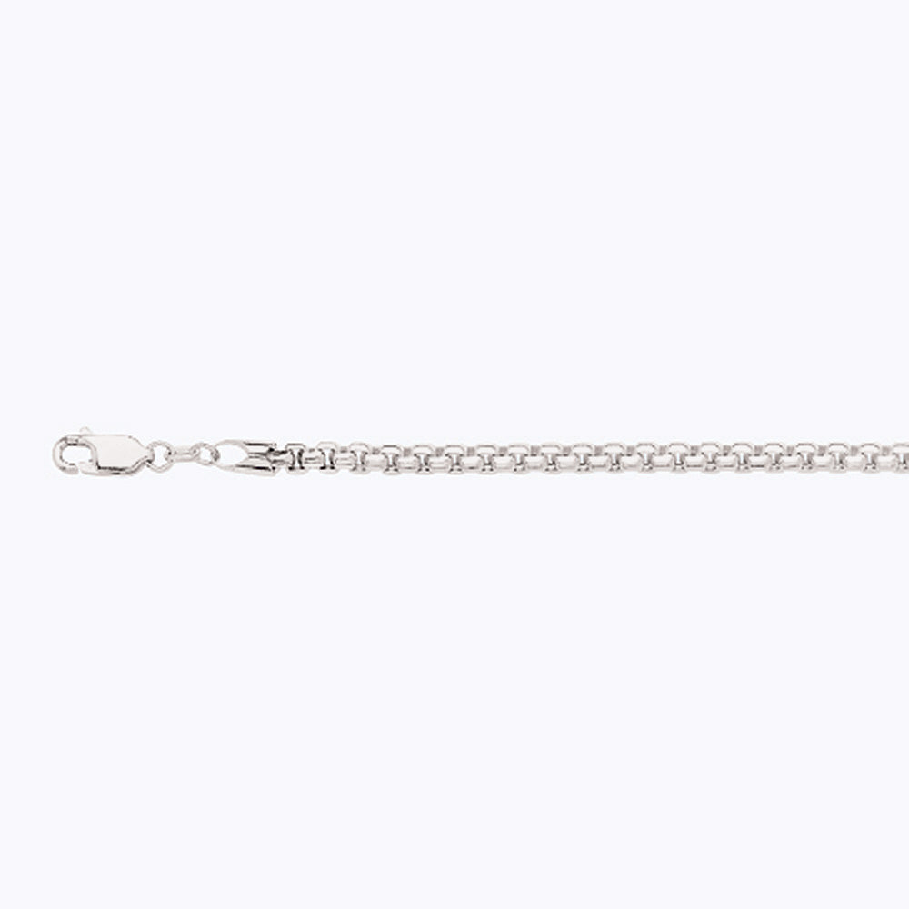 14K 3.5MM WHITE GOLD VENETIAN BOX 16" CHAIN NECKLACE (AVAILABLE IN LENGTHS 7" - 30")