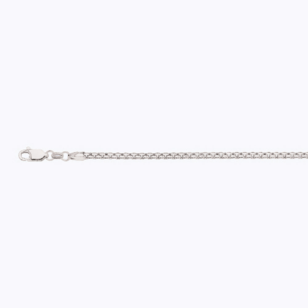 10K 2.5MM WHITE GOLD VENETIAN BOX 16" CHAIN NECKLACE (AVAILABLE IN LENGTHS 7" - 30")