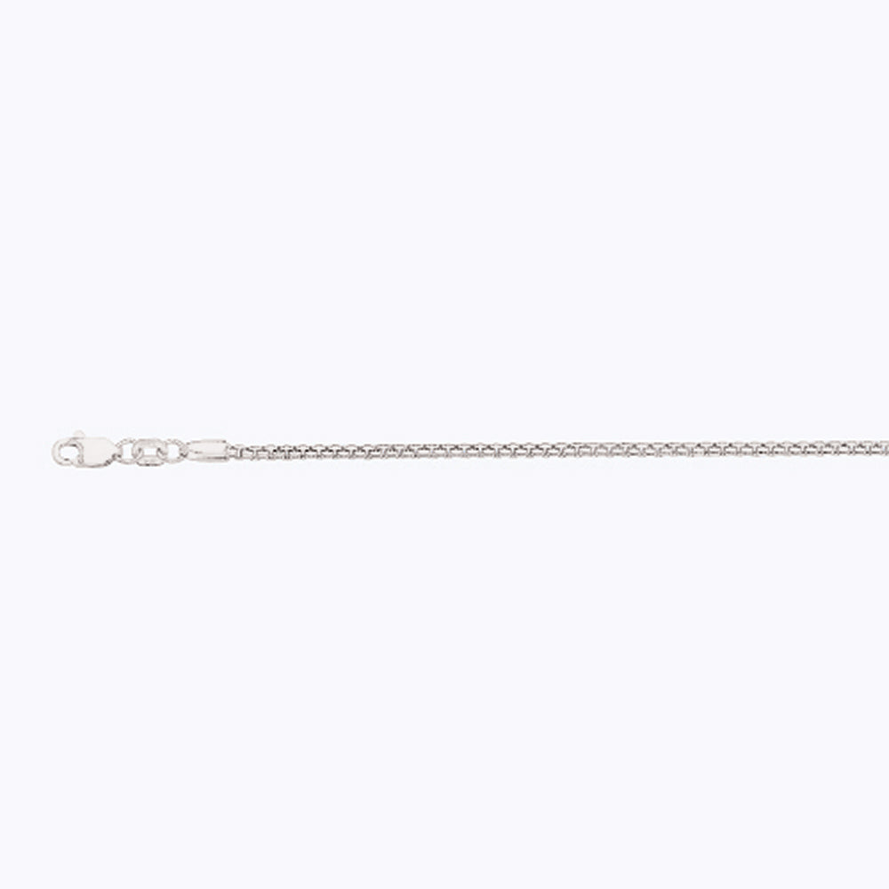 14K 1.5MM WHITE GOLD VENETIAN BOX 16" CHAIN NECKLACE (AVAILABLE IN LENGTHS 7" - 30")