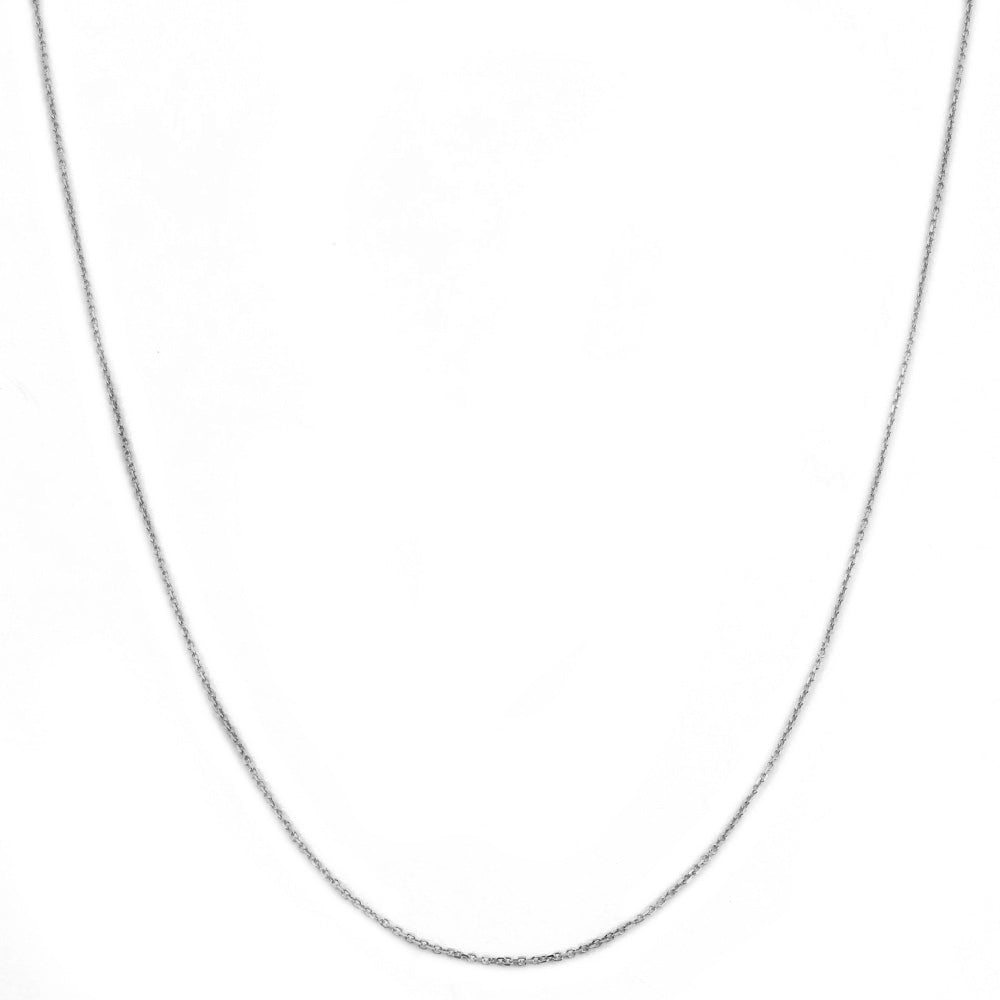 10K WHITE GOLD DC ROLO  033 GAUGE 16" CHAIN NECKLACE (AVAILABLE IN LENGTHS 7" - 30")