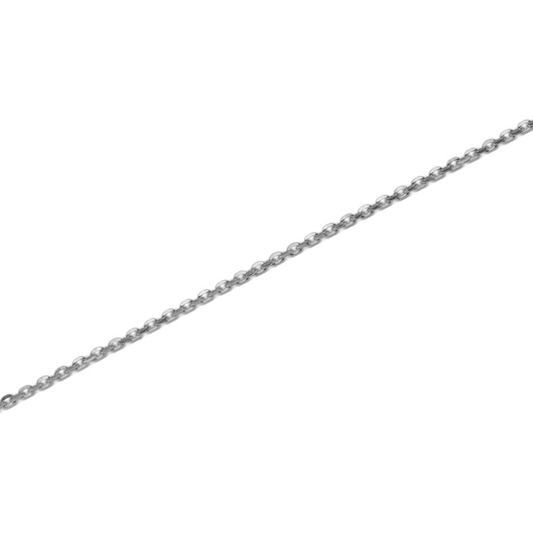 10K WHITE GOLD DC ROLO  033 GAUGE 16" CHAIN NECKLACE (AVAILABLE IN LENGTHS 7" - 30")