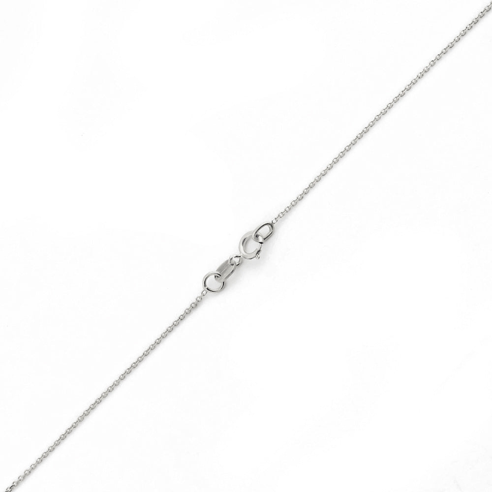 14K WHITE GOLD DC ROLO  043 GAUGE 16" CHAIN NECKLACE (AVAILABLE IN LENGTHS 7" - 30")