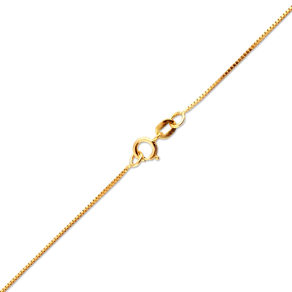 14K YELLOW GOLD BOX 040 GAUGE 16" CHAIN NECKLACE (AVAILABLE IN LENGTHS 7" - 30")