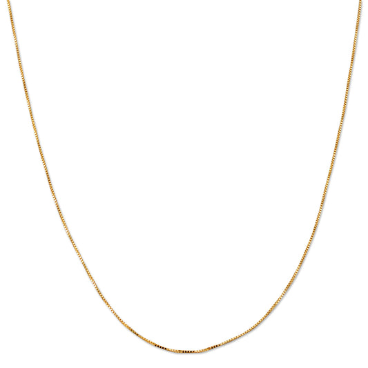 14K YELLOW GOLD BOX 040 GAUGE 16" CHAIN NECKLACE (AVAILABLE IN LENGTHS 7" - 30")