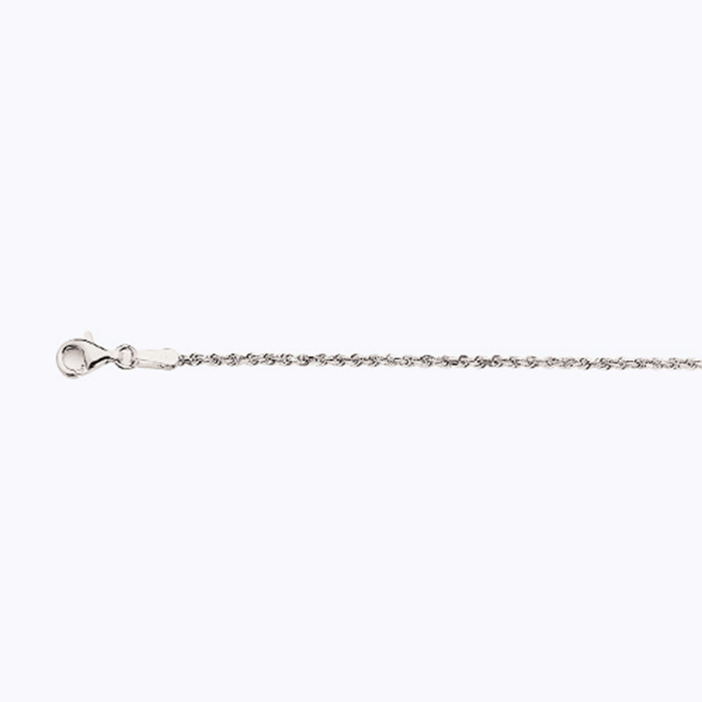 14K 1.5MM WHITE GOLD SOLID DC ROPE 16" CHAIN NECKLACE (AVAILABLE IN LENGTHS 7" - 30")