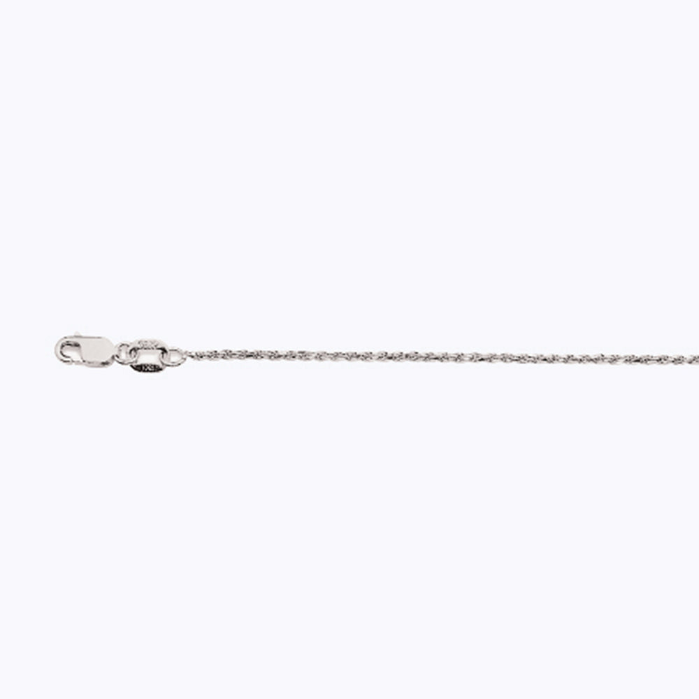 10K 1MM WHITE GOLD SOLID DC ROPE CHAIN BRACELET