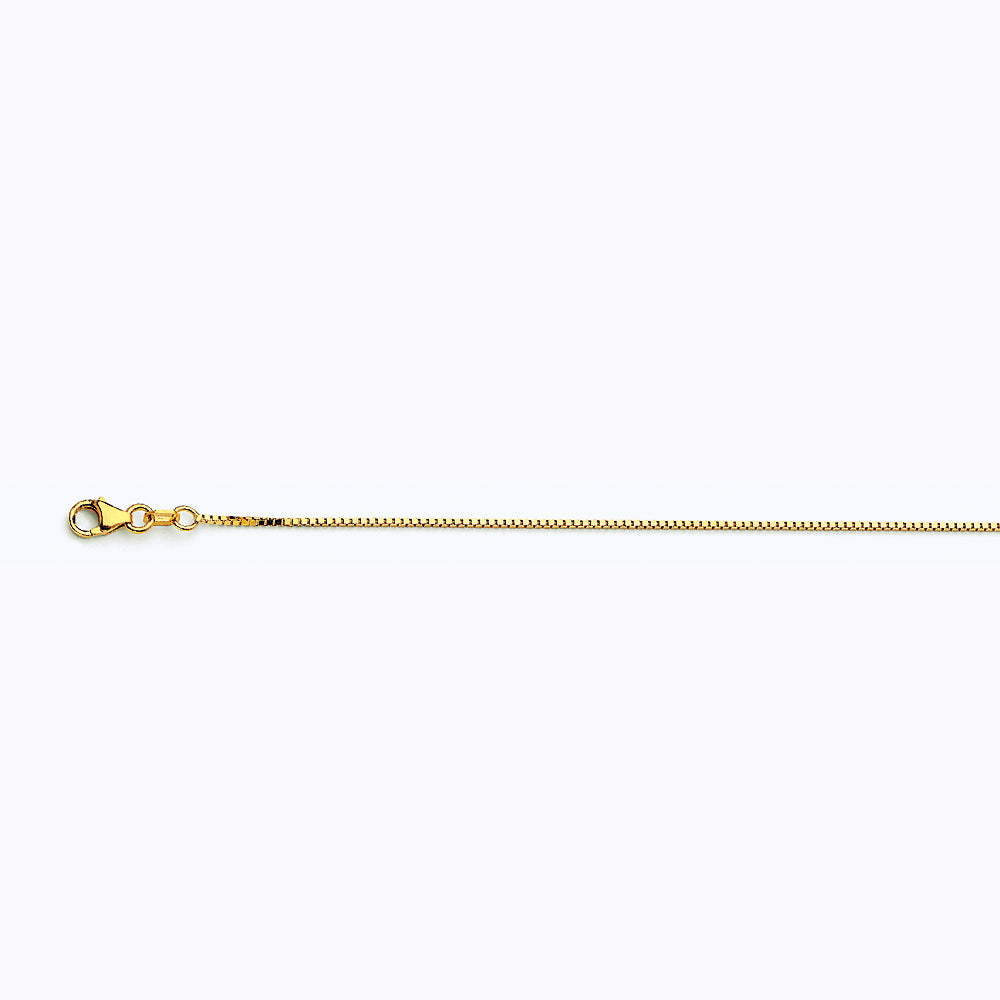 14K YELLOW GOLD BOX 058 GAUGE 16" CHAIN NECKLACE (AVAILABLE IN LENGTHS 7" - 30")