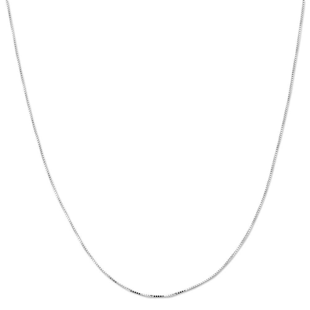 10K WHITE GOLD BOX 050 GAUGE 16" CHAIN NECKLACE (AVAILABLE IN LENGTHS 7" - 30")