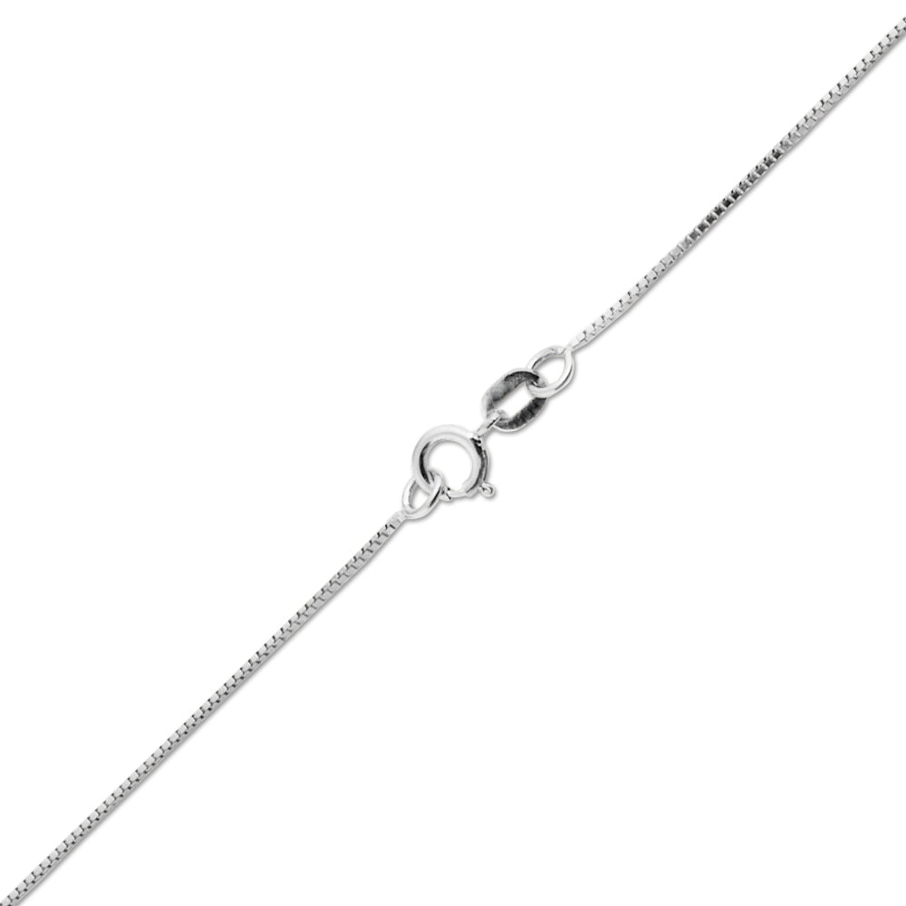 10K WHITE GOLD BOX 050 GAUGE 16" CHAIN NECKLACE (AVAILABLE IN LENGTHS 7" - 30")