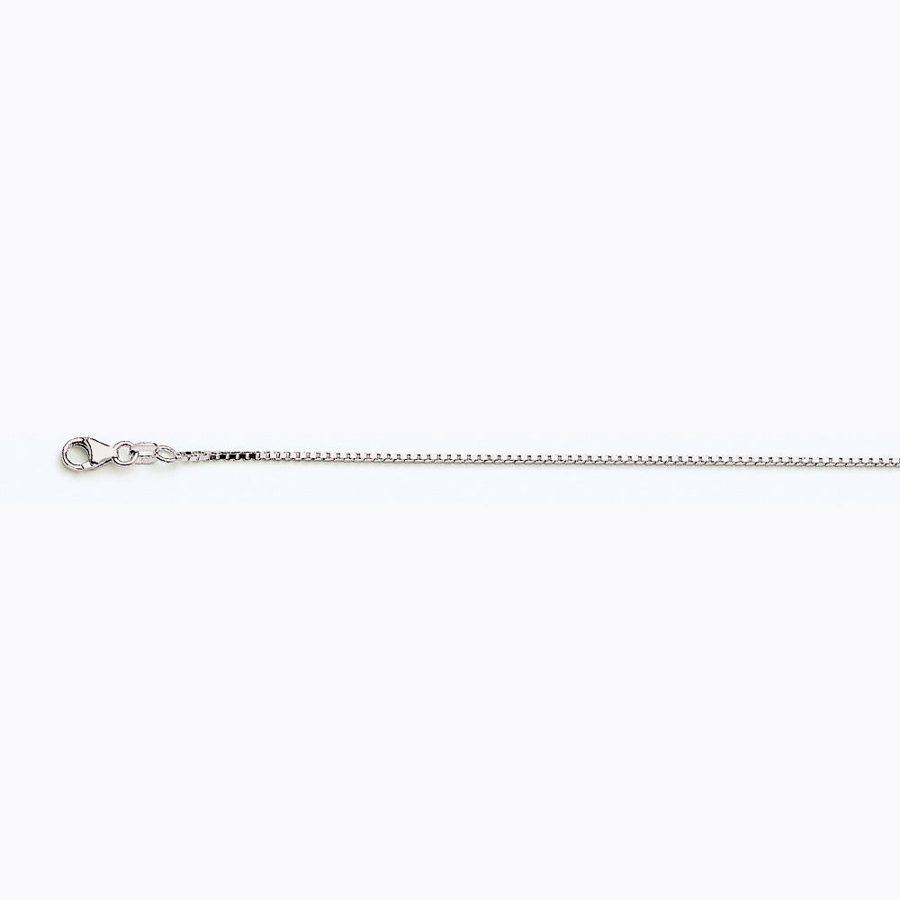 14K WHITE GOLD BOX 068 GAUGE 16" CHAIN NECKLACE (AVAILABLE IN LENGTHS 7" - 30")