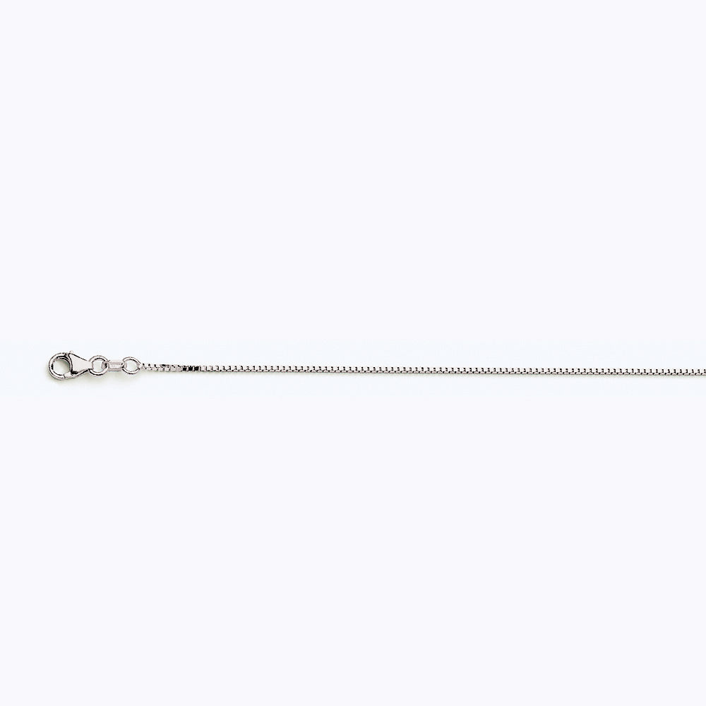 14K WHITE GOLD BOX 058 GAUGE 16" CHAIN NECKLACE (AVAILABLE IN LENGTHS 7" - 30")