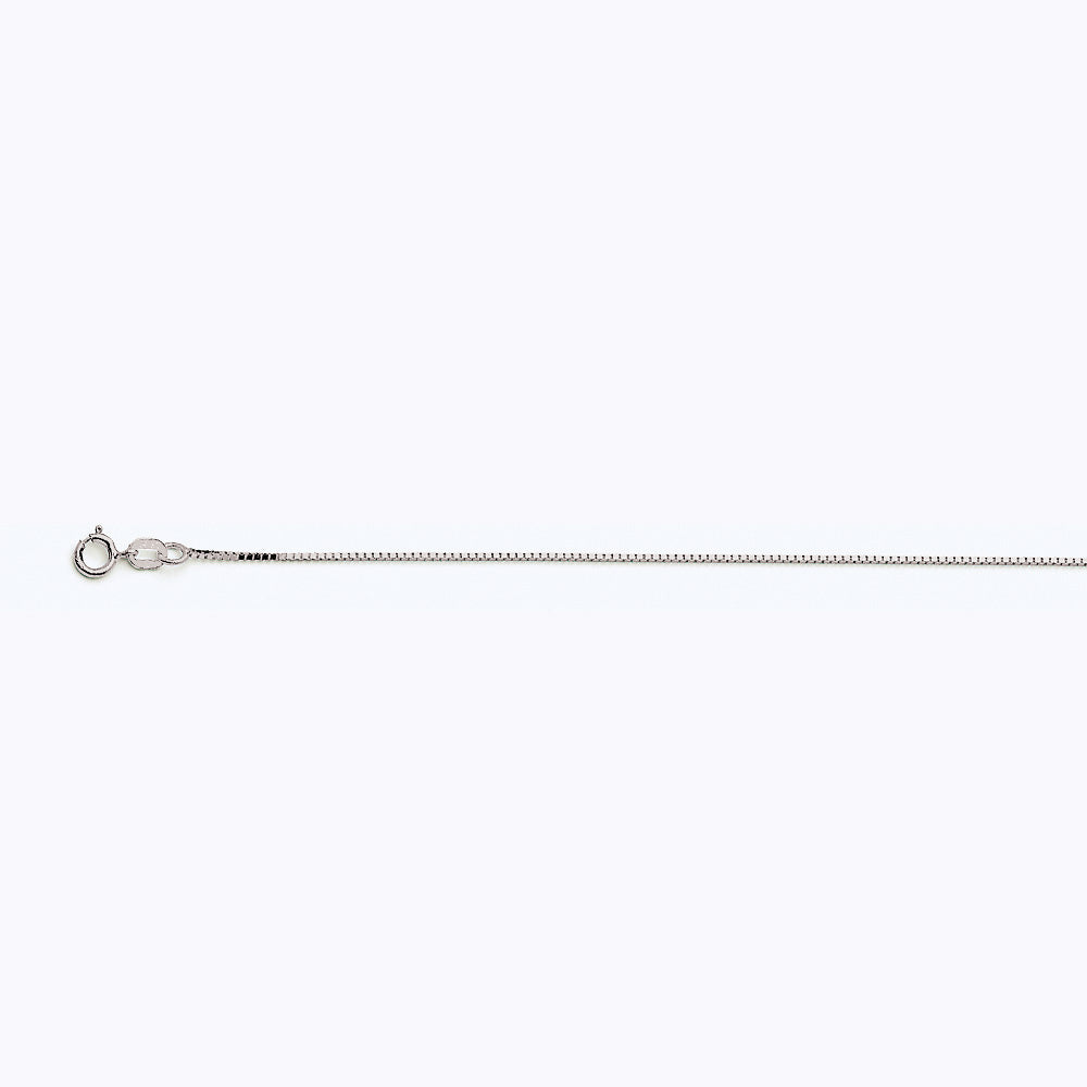 10K WHITE GOLD BOX 050 GAUGE 16" CHAIN NECKLACE (AVAILABLE IN LENGTHS 7" - 30")