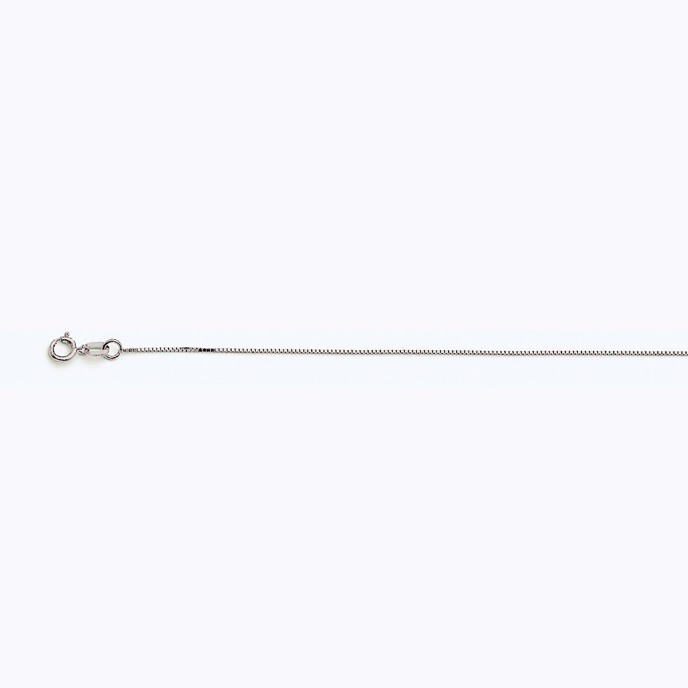 14K WHITE GOLD BOX 040 GAUGE 16" CHAIN NECKLACE (AVAILABLE IN LENGTHS 7" - 30")