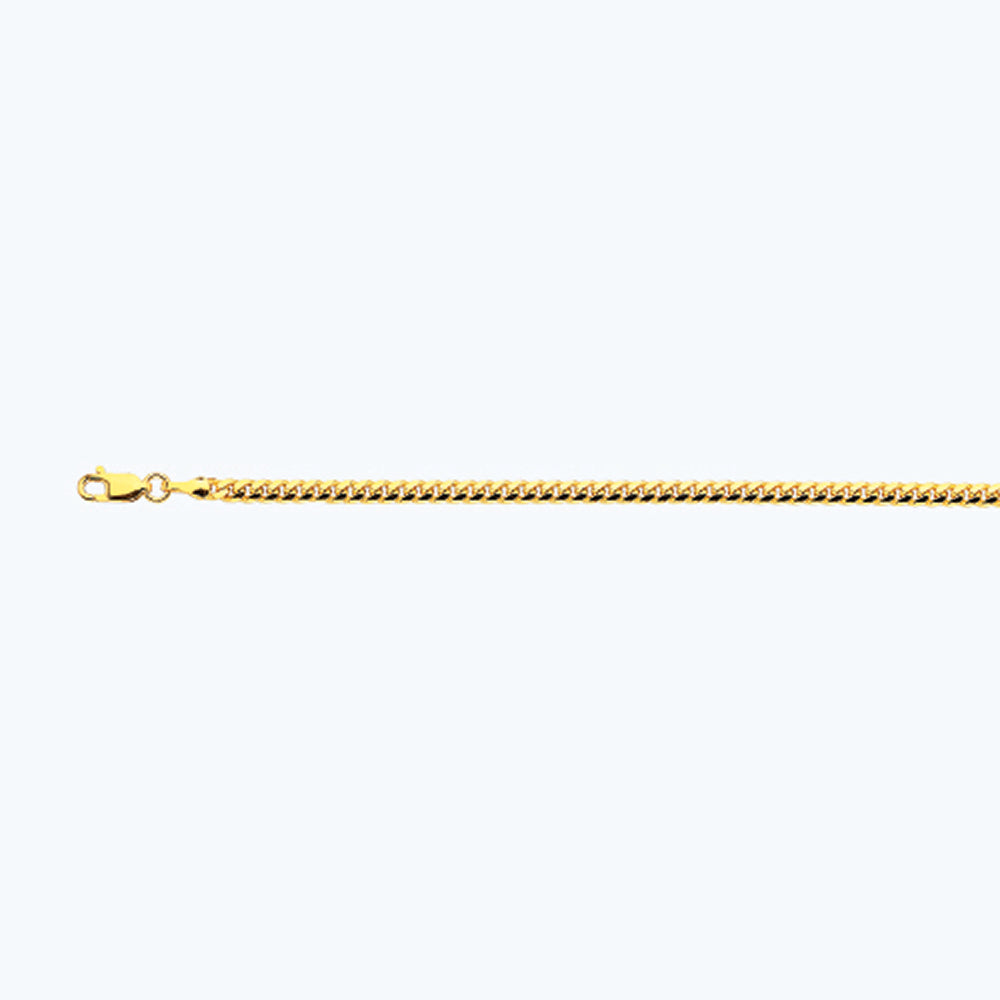 18K 3.5MM YELLOW GOLD SOLID MIAMI CUBAN 30" CHAIN NECKLACE (AVAILABLE IN LENGTHS 7" - 30")