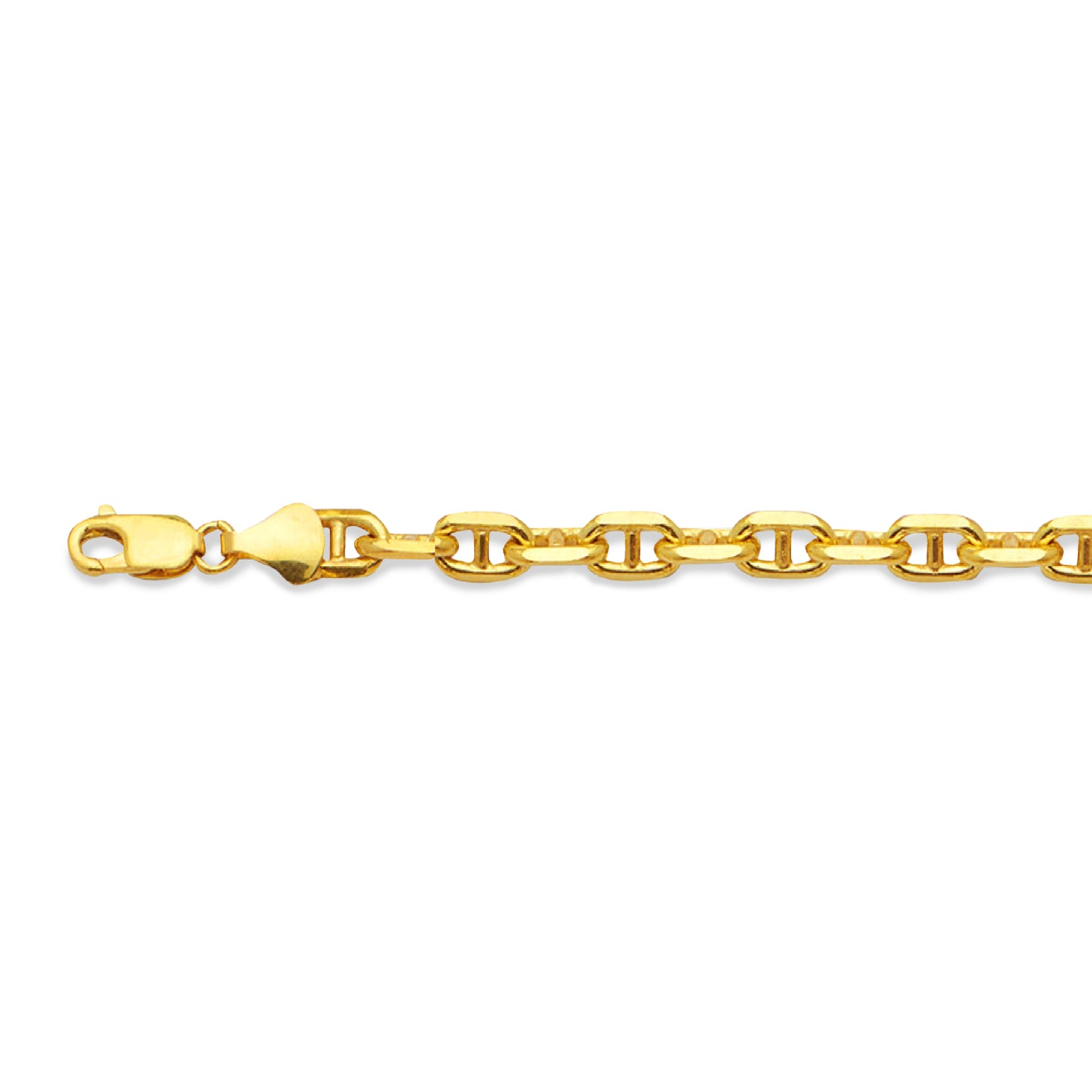 14K 3.5MM YELLOW GOLD SOLID 3D MARINER 24" CHAIN NECKLACE (AVAILABLE IN LENGTHS 16" - 30")