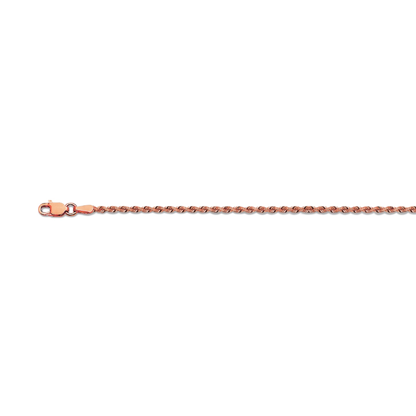 14K 2.5MM ROSE GOLD SOLID DC ROPE BRACELET