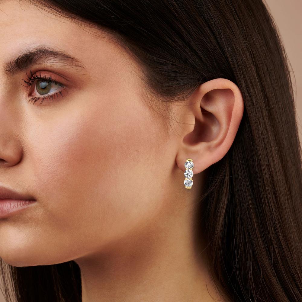 3.05 CTTW Lab Grown Diamond Hoop Earring Available in 14k White Gold,14k Yellow Gold,14k Rose Gold