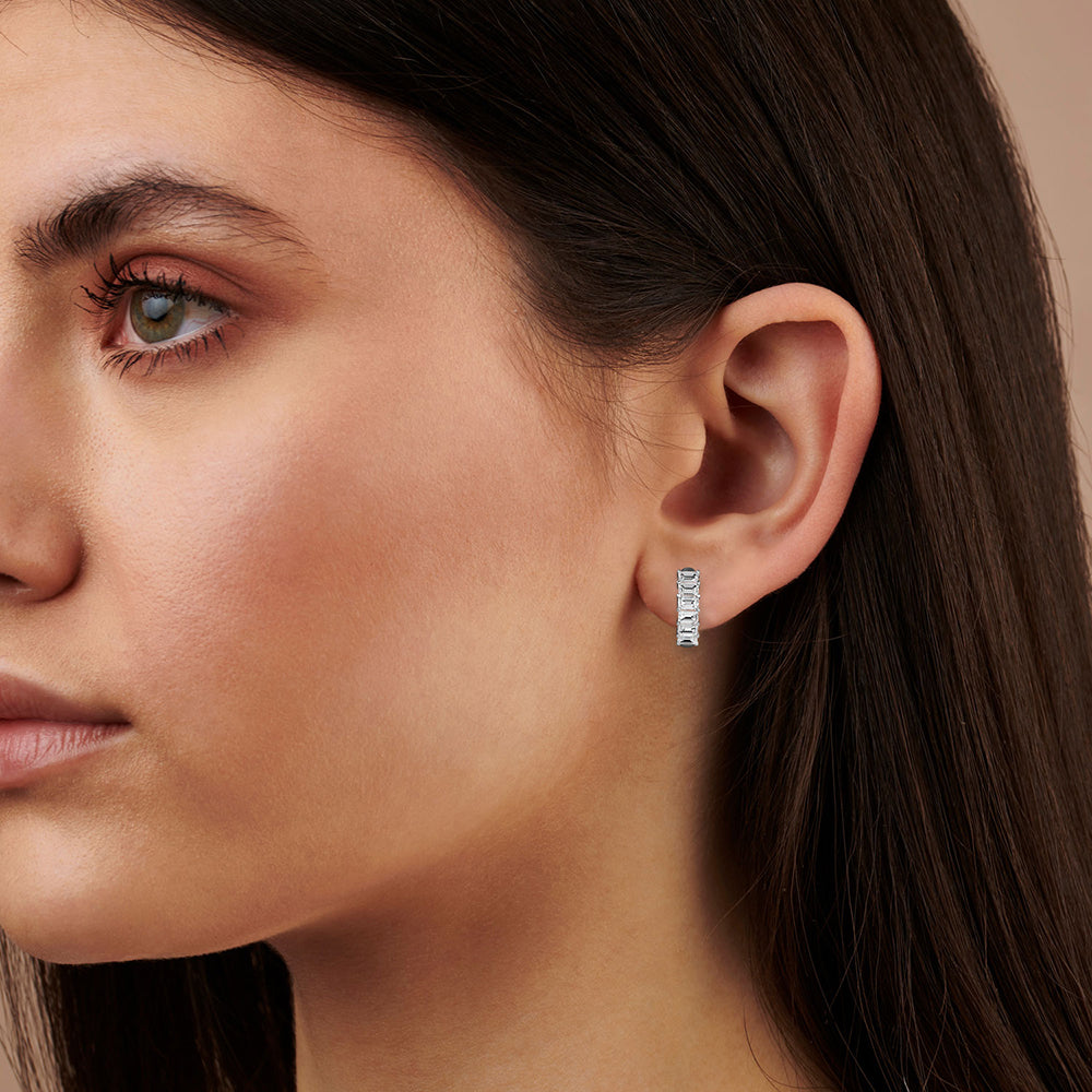 1.36 CTTW Lab Grown Diamond Hoop Earring Available in 14k White Gold,14k Yellow Gold,14k Rose Gold