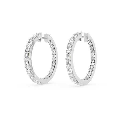 3.55 CTTW Lab Grown Diamond Hoop Earring Available in 14k White Gold,14k Yellow Gold,14k Rose Gold