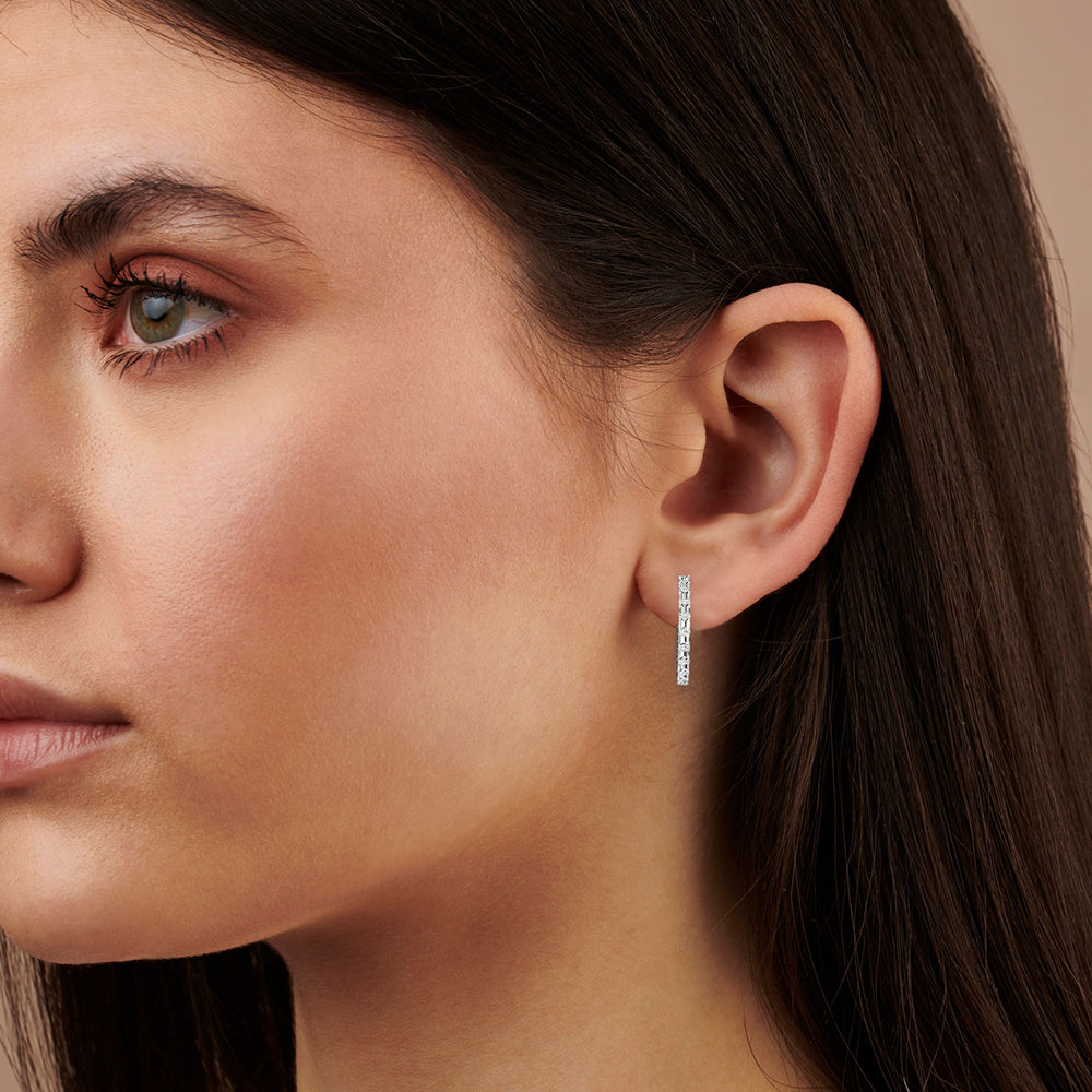 3.55 CTTW Lab Grown Diamond Hoop Earring Available in 14k White Gold,14k Yellow Gold,14k Rose Gold