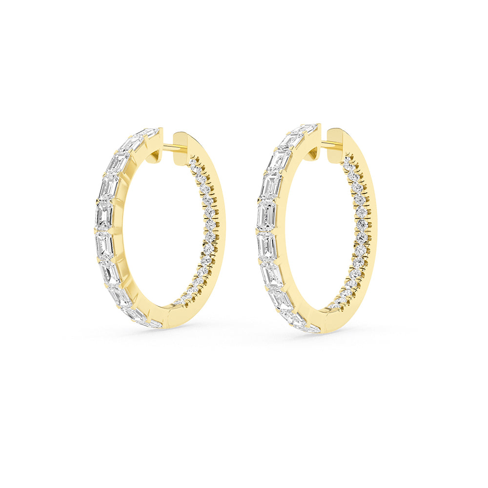 3.55 CTTW Lab Grown Diamond Hoop Earring Available in 14k White Gold,14k Yellow Gold,14k Rose Gold