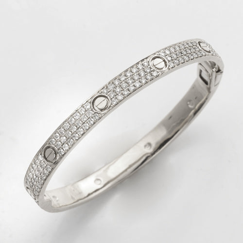 14KW 4.25CTW DIAMOND 3-ROW BANGLE WITH