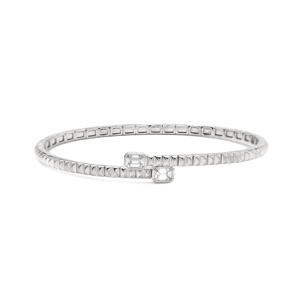 14KW 0.65CTW DIAMOND FLEXIBLE CUFF BANGLE