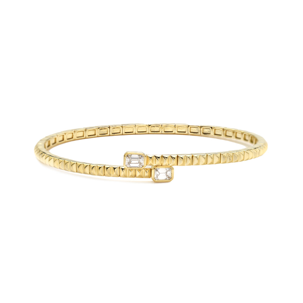 14KY 0.65CTW DIAMOND FLEXIBLE CUFF BANGLE