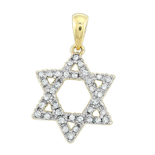 14KY 0.15CTW DIA 'STAR OF DAVID' PENDANT