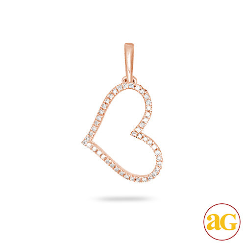 14KR 0.10CTW DIAMOND HEART PENDANT