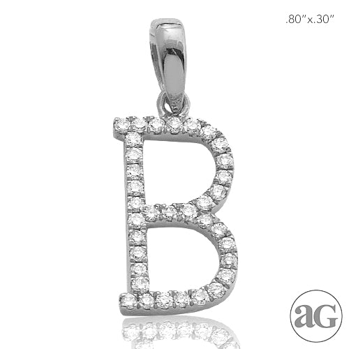 14KW 0.20CTW DIAMOND INITIAL PENDANT