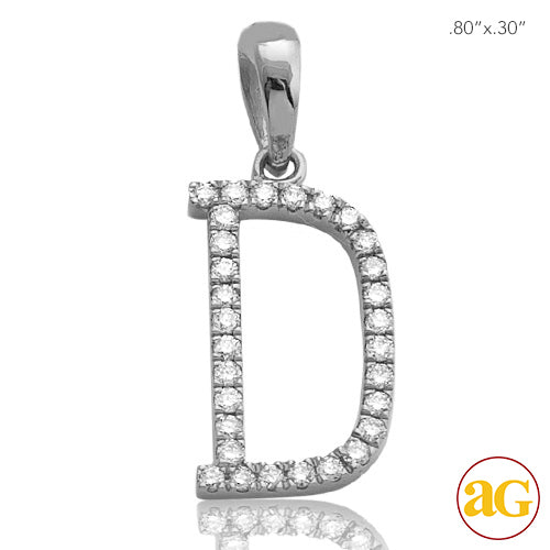 14KW 0.20CTW DIAMOND INITIAL PENDANT