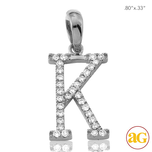 14KW 0.20CTW DIAMOND INITIAL PENDANT