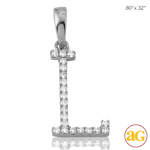 14KW 0.12CTW DIAMOND INITIAL PENDANT