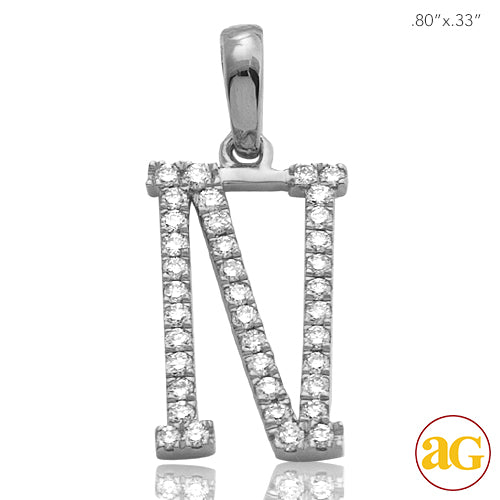 14KW 0.20CTW DIAMOND INITIAL PENDANT