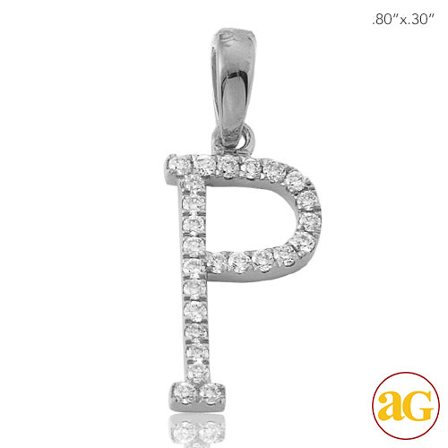 14KW 0.15CTW DIAMOND INITIAL PENDANT