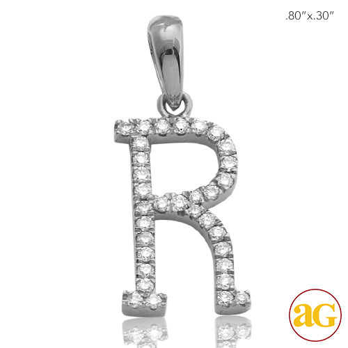 14KW 0.20CTW DIAMOND INITIAL PENDANT