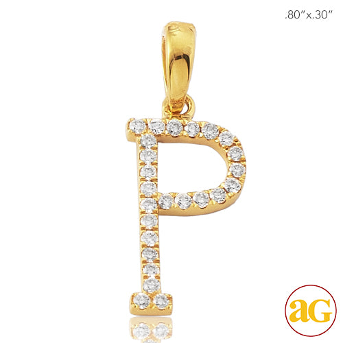 14KY 0.15CTW DIAMOND INITIAL PENDANT