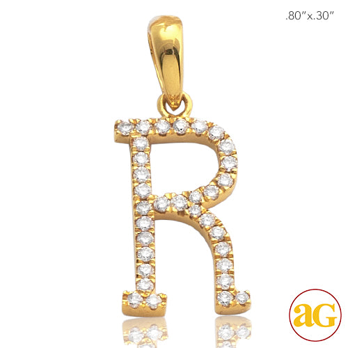 14KY 0.20CTW DIAMOND INITIAL PENDANT