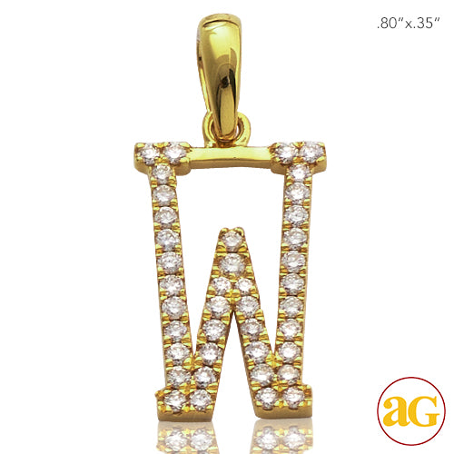 14KY 0.25CTW DIAMOND INITIAL PENDANT