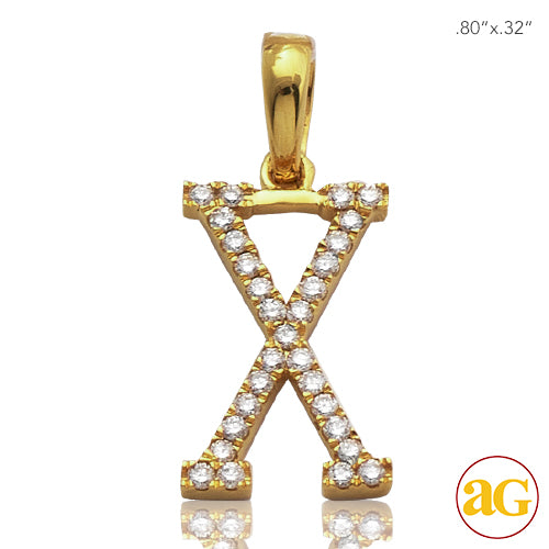 14KY 0.15CTW DIAMOND INITIAL PENDANT