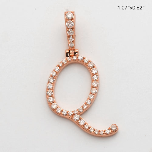 14KR 0.40CTW DIAMOND INITIAL PENDANT